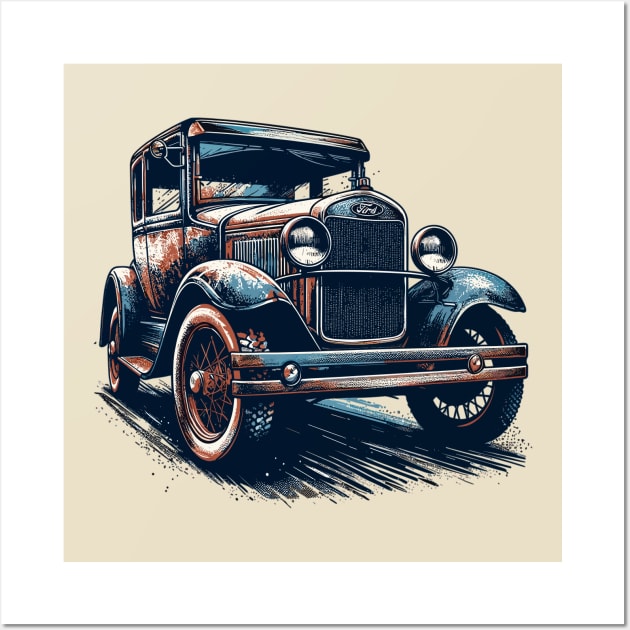 Ford Model A Wall Art by Vehicles-Art